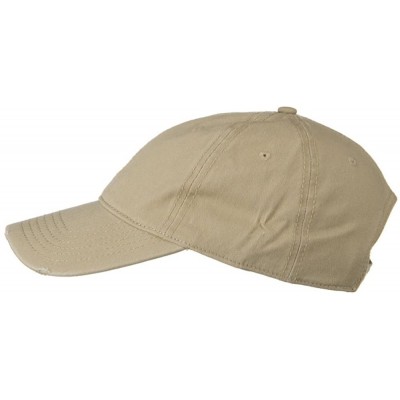 Baseball Caps Superior Garment Washed Cotton Twill Frayed Visor Cap - Khaki - CE11918DCAN $24.96