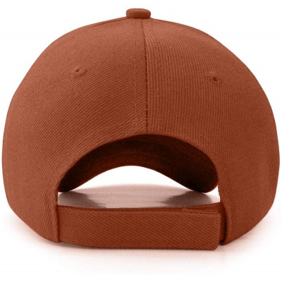 Baseball Caps Plain Baseball Cap Adjustable Men Women Unisex - Classic 6-Panel Hat - Outdoor Sports Wear - Rust - C518HD03OTM...