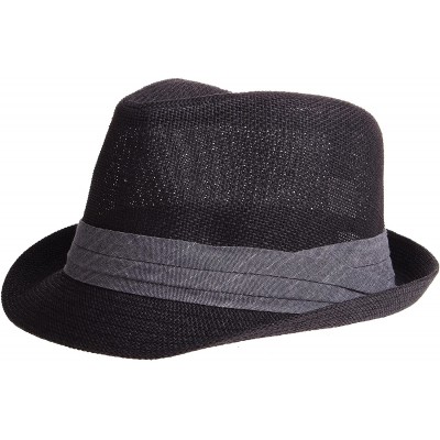 Fedoras Vintage Unisex Fedora Hat Classic Timeless Light Weight - 2126 - Black - C7185XKCZ9C $11.53