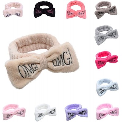 Headbands FarJing Bow Hair Band Women Facial Makeup Head Band Soft Coral Fleece Head Wraps For Shower Washing Face - CJ195D37...