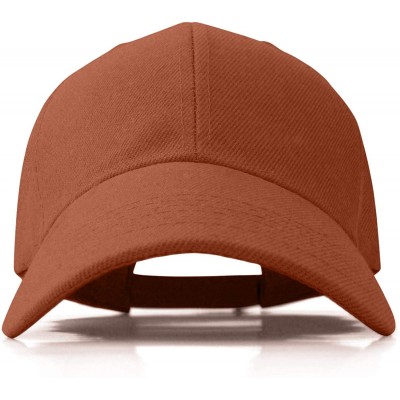 Baseball Caps Plain Baseball Cap Adjustable Men Women Unisex - Classic 6-Panel Hat - Outdoor Sports Wear - Rust - C518HD03OTM...