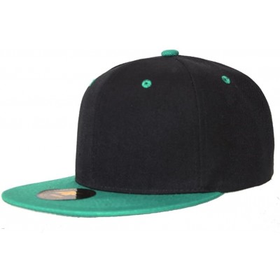 Baseball Caps New Two Tone Snapback Hat Cap - Black Forest Green - CN11B5O2TQ5 $8.63