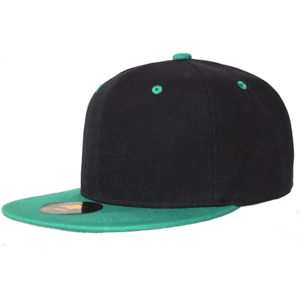 Baseball Caps New Two Tone Snapback Hat Cap - Black Forest Green - CN11B5O2TQ5 $8.63