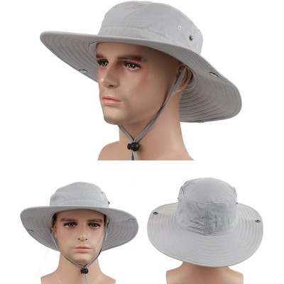 Sun Hats Wide Brim Cowboy Hat Unisex Foldeable Cap Sun Block UPF50+ Golf Fishing Hiking- Camping - A Light Gray - CA12L20TGUD...