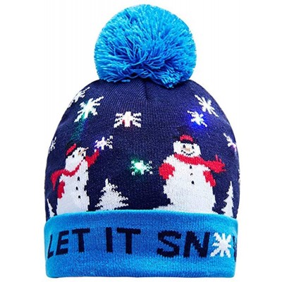 Skullies & Beanies Knitted Christmas LED Beanie- Witspace Unisex Xmas Light-up Cute Hat 3D Pattern Christams Gift Clothes Acc...