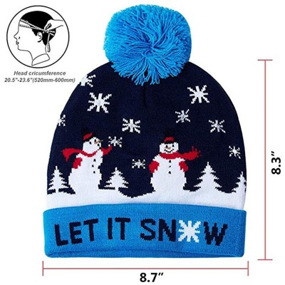 Skullies & Beanies Knitted Christmas LED Beanie- Witspace Unisex Xmas Light-up Cute Hat 3D Pattern Christams Gift Clothes Acc...