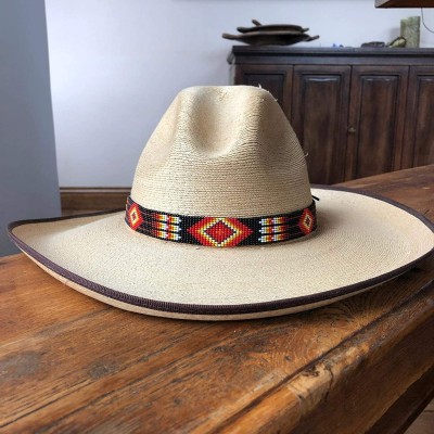 Cowboy Hats Beaded Hat Band- Hatband Cowgirl Western- Leather Ties- Men- Women- Handmade in Guatemala 7/8 Inches x 21 Inches ...