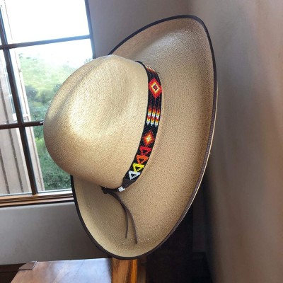 Cowboy Hats Beaded Hat Band- Hatband Cowgirl Western- Leather Ties- Men- Women- Handmade in Guatemala 7/8 Inches x 21 Inches ...