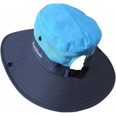 Sun Hats Women's Outdoor UV Protection Foldable Mesh Wide Brim Beach Fishing Hat - C318CK4CCQS $10.11