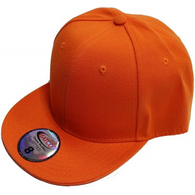 Baseball Caps The Real Original Fitted Flat-Bill Hats True-Fit - Orange - CT18CZ8AMH8 $10.00