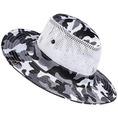 Sun Hats Men Fashion Summer Spring Outdoor Sun Protection Mountaineering Hat Sun Hats - Gray - CY18WED83U0 $22.64