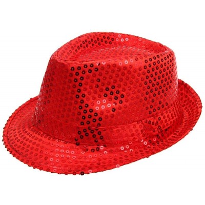 Fedoras Classic Jazz Hat Men's Breathable Linen-Fedora Hat & Stylish Hat Band Casual Jazz Cap (10 Color) - Red 2 - CI192U9UMG...