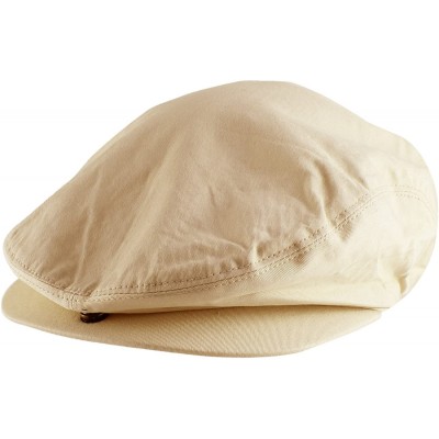 Newsboy Caps Men's Women's Unisex 100% Cotton Spring Summer Newsboy Cap Gatsby Hat - Beige - CJ11LLY6S8J $10.92