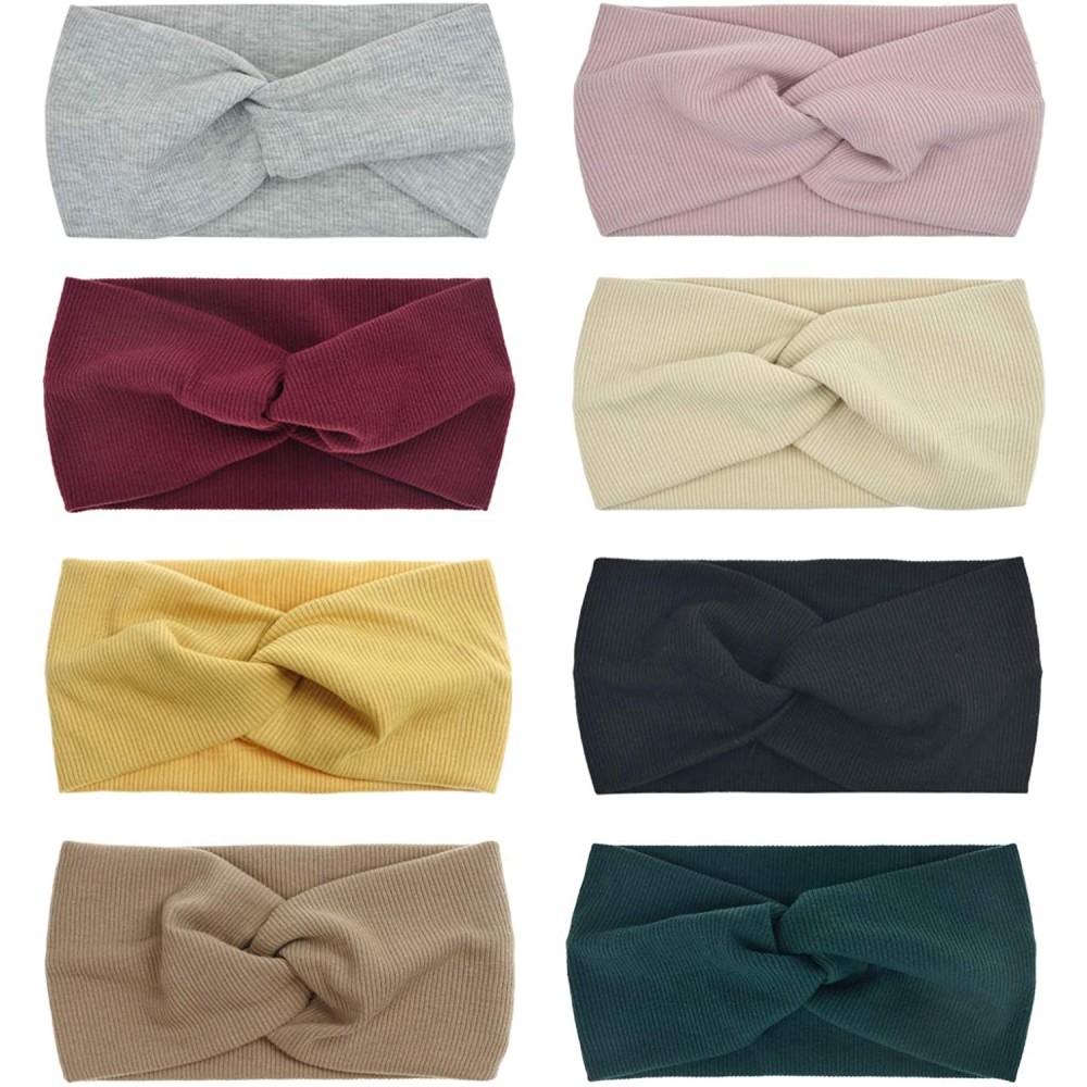 Headbands 8 Pack Women's Headbands Headwraps Hair Bands Bows Hair Accessories - ZD 8 Pack Ribbing - C01922SK8LE $15.65