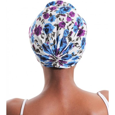 Skullies & Beanies Cotton Turbans for Women Flower Knot Headwrap Pre-Tied Bonnet Boho Pattern Chemo caps for Hair Loss - C018...