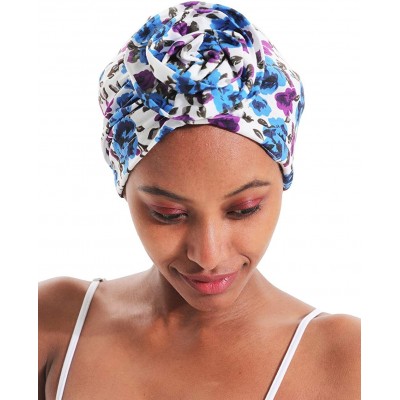 Skullies & Beanies Cotton Turbans for Women Flower Knot Headwrap Pre-Tied Bonnet Boho Pattern Chemo caps for Hair Loss - C018...