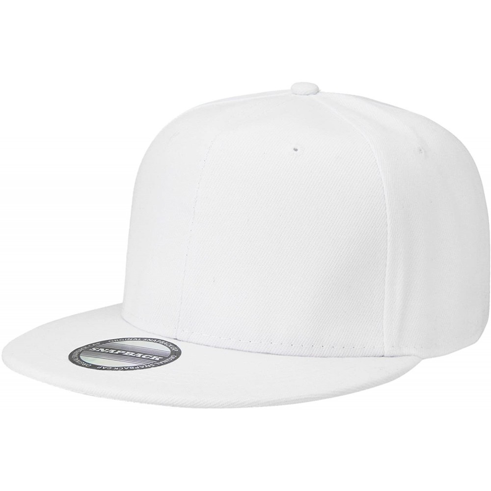 Baseball Caps Classic Snapback Hat Cap Hip Hop Style Flat Bill Blank Solid Color Adjustable Size - 1pc White - CG18GNSQ80C $1...