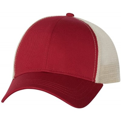Baseball Caps Trucker Cap - 7070 - Adjustable - Red/ Oyster - CE11CYPVPBT $15.50