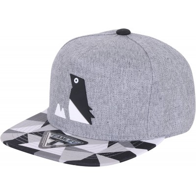 Baseball Caps Animal Paper Folding Rubber Logo Flat Bill Snapback Hat Baseball Cap - Penguin Grey - CC128RPT9D5 $24.55