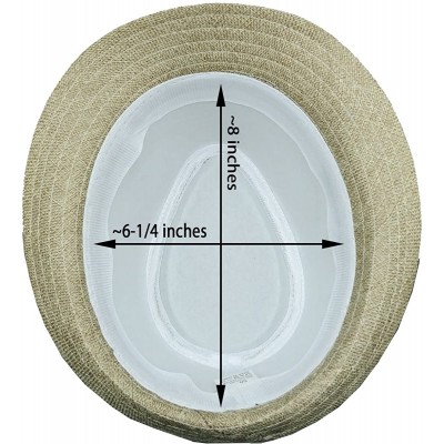 Fedoras Fedora HAT with Band & Feather - Trilby Gangster Mob Panama Jazz Vintage Style - Off Beige - CI189MWRTK6 $11.54