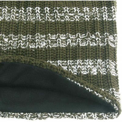 Skullies & Beanies Unisex Beanie Hat Slouchy Knit Cap Skullcap Stripe Baggy Style 1009 - Green - C1128MYZEPN $8.56