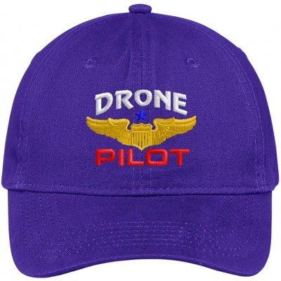 Baseball Caps Drone Pilot with Wings Low Profile Baseball Cap - Purple - CY129G5XZUX $20.00