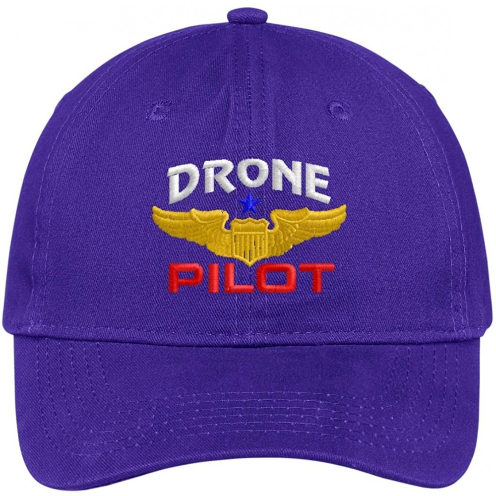 Baseball Caps Drone Pilot with Wings Low Profile Baseball Cap - Purple - CY129G5XZUX $20.00