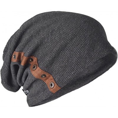 Skullies & Beanies FORBUSITE Knit Slouchy Beanie Hat Skull Cap for Mens Winter Summer - Grey Cotton - CU11ROX3WBR $12.41