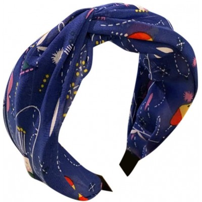 Headbands Accessories Printing Headband Headwear - Blue - CU18T9NXDN0 $10.71