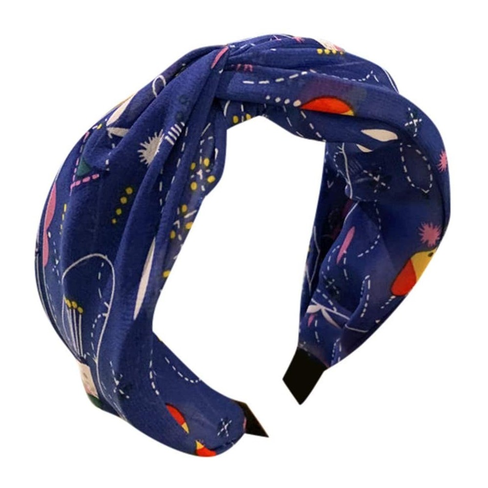 Headbands Accessories Printing Headband Headwear - Blue - CU18T9NXDN0 $10.71