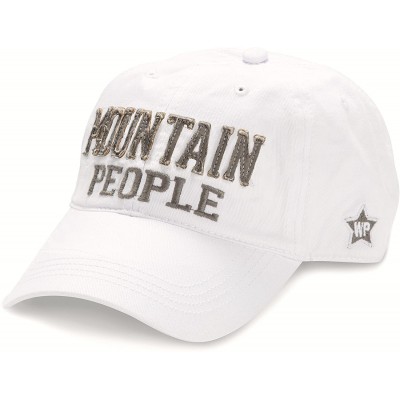 Baseball Caps Mountain People Adjustable Strap Cap - White - C211ZEZ3J5V $15.26