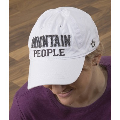 Baseball Caps Mountain People Adjustable Strap Cap - White - C211ZEZ3J5V $15.26