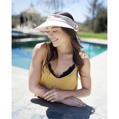 Visors Women's Summer SPF 50+ UV Protection Sun Visor Hat - Beige - CM17X0GM68C $10.98