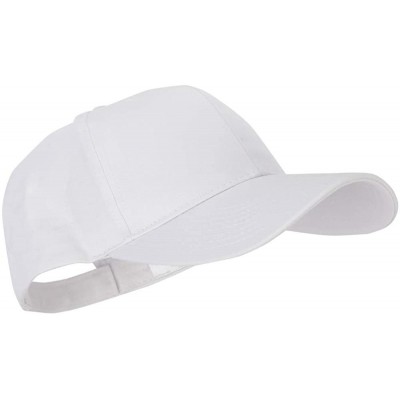 Baseball Caps New Big Size Deluxe Cotton Cap - White - C818A58OYWH $23.15