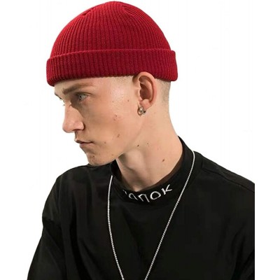 Skullies & Beanies Swag Short Fisherman Beanie for Men Women- Rolled Cuff Harbour Hat Wool Knit Cuff Winter Warm Ski Skull Ha...