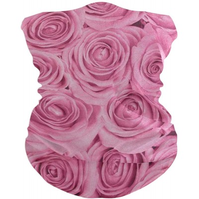 Balaclavas Valentine's Day Pink Rose Flower Face Mask UV Sun Mask Dust Wind Neck Gaiter Magic Bandana - CW197QTXHUE $10.48