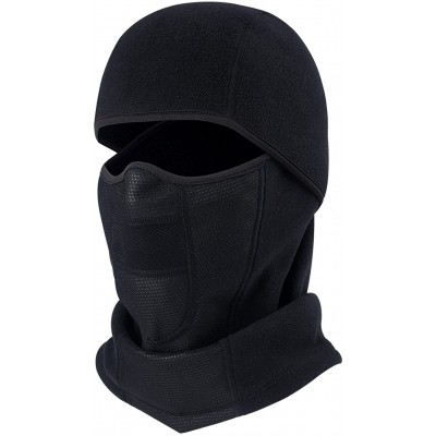 Skullies & Beanies Balaclave Fleece Windproof Ski Mask Face Mask Tactical Hood Neck Warmer - Black Balaclava-windproof Polar ...