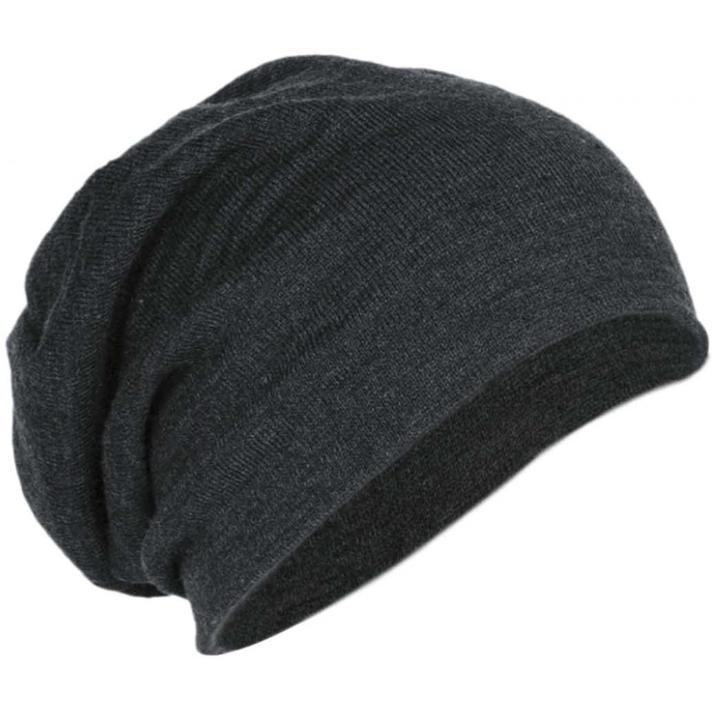 Skullies & Beanies Slouch Beanie - Charcoal Heather - CL12O6ME9AI $11.00