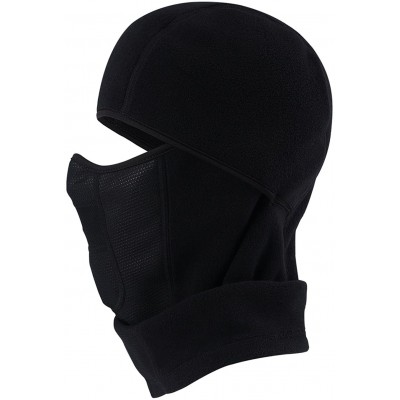 Skullies & Beanies Balaclave Fleece Windproof Ski Mask Face Mask Tactical Hood Neck Warmer - Black Balaclava-windproof Polar ...