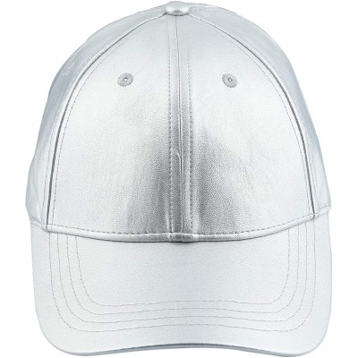 Baseball Caps Unisex Baseball Cap-Adjustable PU Leather Corduroy Sun Protection Sport Hat - 013-silver(pu Leather) - CE18H68C...