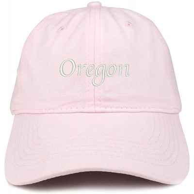 Baseball Caps Oregon Embroidered 100% Cotton Adjustable Cap Dad Hat - Lt-pink - CU18SNAKRIO $15.11