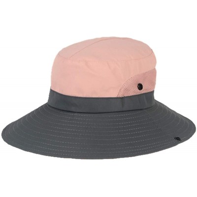 Sun Hats Women's Summer Mesh Wide Brim Sun UV Protection Hat with Ponytail Hole - Pink - CW18W2SLREU $12.36