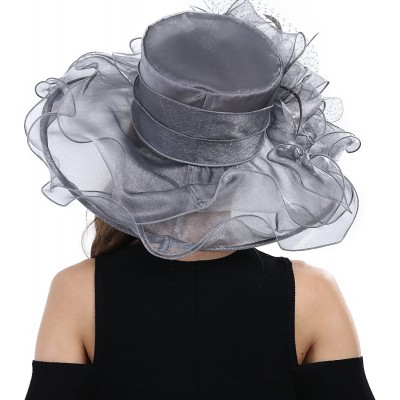 Sun Hats Women's Kentucky Derby Racing Horse Hat Church Wedding Dress Party Occasion Cap - Siilver - C7126XPNJPF $19.80