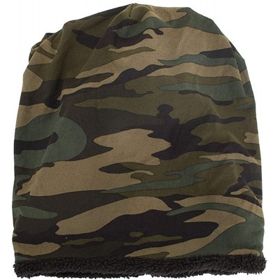 Skullies & Beanies Women Men Warm Baggy Camouflage Crochet Winter Wool Ski Beanie Skull Caps Hat - Army Green - CN18HXXZSED $...