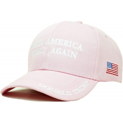 Baseball Caps Trump 2020 Keep America Great Embroidery Campaign Hat USA Baseball Cap - Make America Great Again- Pink - CR192...
