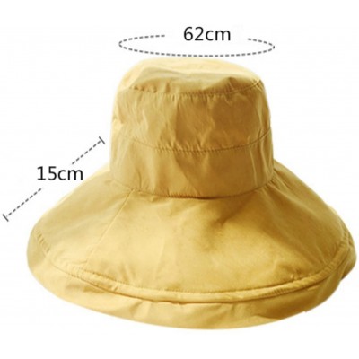 Sun Hats Women Wide Brim Sun Hats Foldable UPF 50+ Sun Protective Bucket Hat - Pure Black - CL18SYQAR4I $19.82