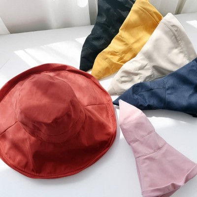 Sun Hats Women Wide Brim Sun Hats Foldable UPF 50+ Sun Protective Bucket Hat - Pure Black - CL18SYQAR4I $19.82