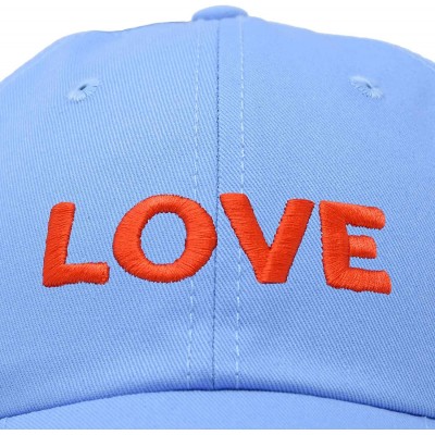 Baseball Caps Custom Embroidered Hats Dad Caps Love Stitched Logo Hat - Light Blue - CF18M7YM8H5 $10.38