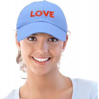 Baseball Caps Custom Embroidered Hats Dad Caps Love Stitched Logo Hat - Light Blue - CF18M7YM8H5 $10.38