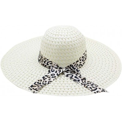 Sun Hats Beach Cap Women Print Two-Side Big Brim Straw Hat Sun Floppy Wide Brim Hats - Blue - CD18QKQ2QUK $11.65